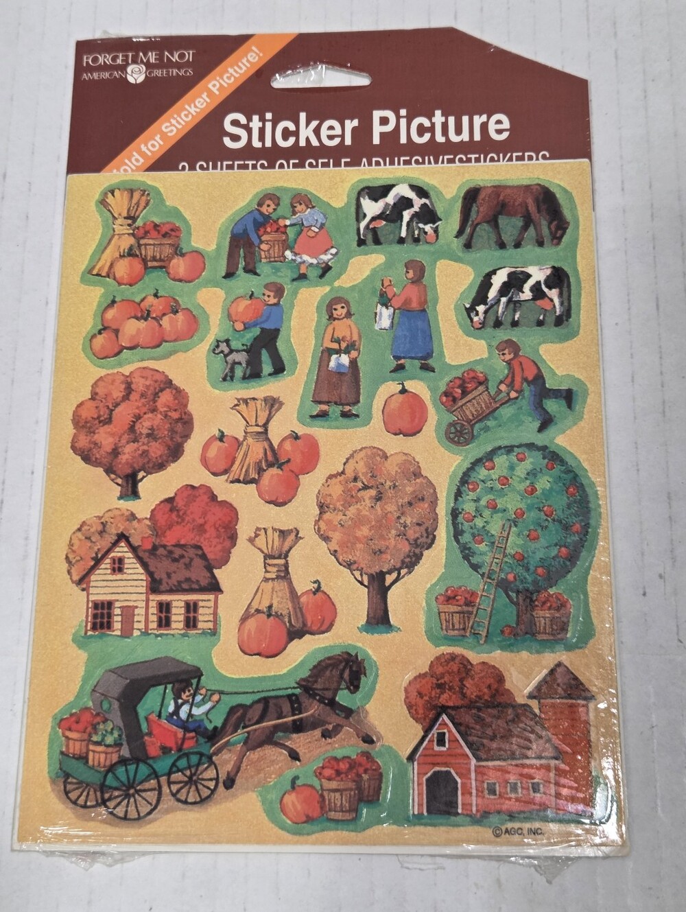 American Greetings Vintage Sticker Picture Farm Stickers 1 Pack